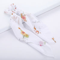 Scrunchie Women Ribbon Elastic Hair Scarf